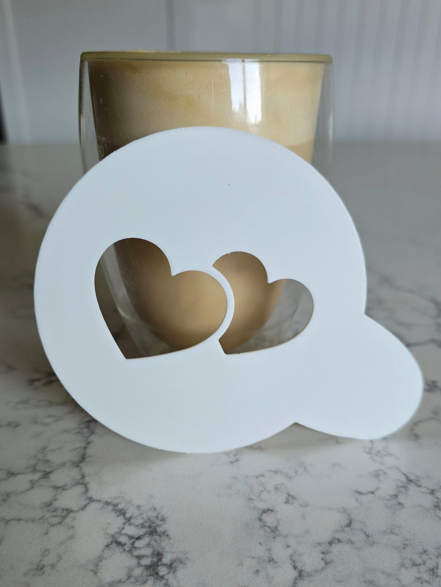 Hearts - Coffee / Hot Chocolate Stencil - 3D printed