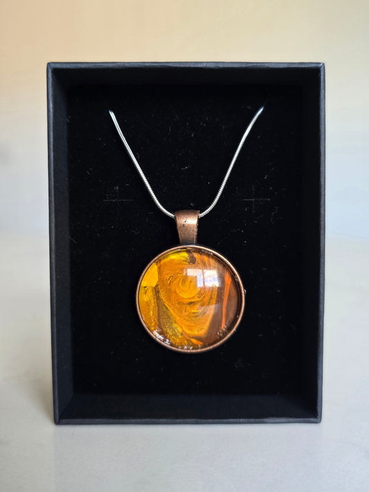 Recycled Paint Pour Jewellery – One of a Kind Stainless Steel Necklace