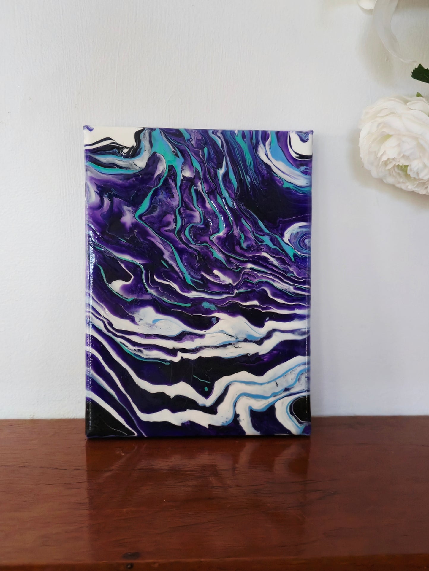 Zesty Zebra - Original Abstract Acrylic Pour Painting by Australian Artist - one of a kind
