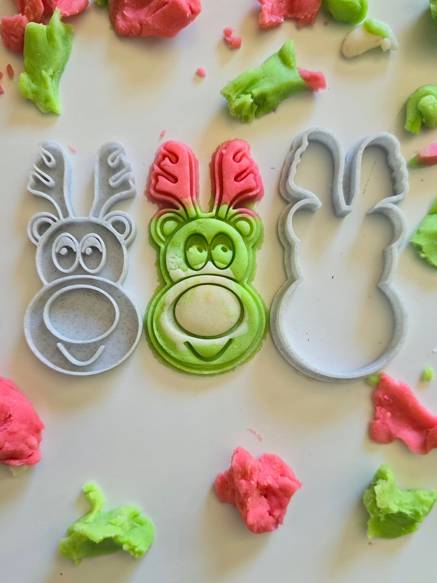 Reindeer 3D Printed Playdough Cutters - set of 2