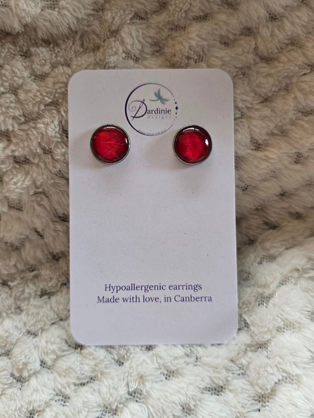 Recycled Paint Pour Stud Earrings – One of a Kind Stainless Steel Earrings