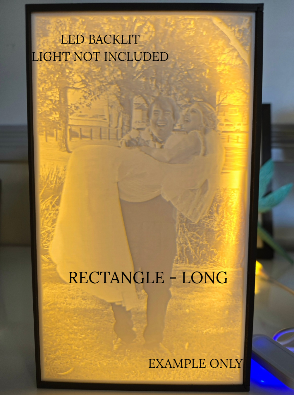 Custom 3D Printed Lithophane Lightbox Keepsake – Memorial, Wedding, Baby or Pet Photo - Light not included