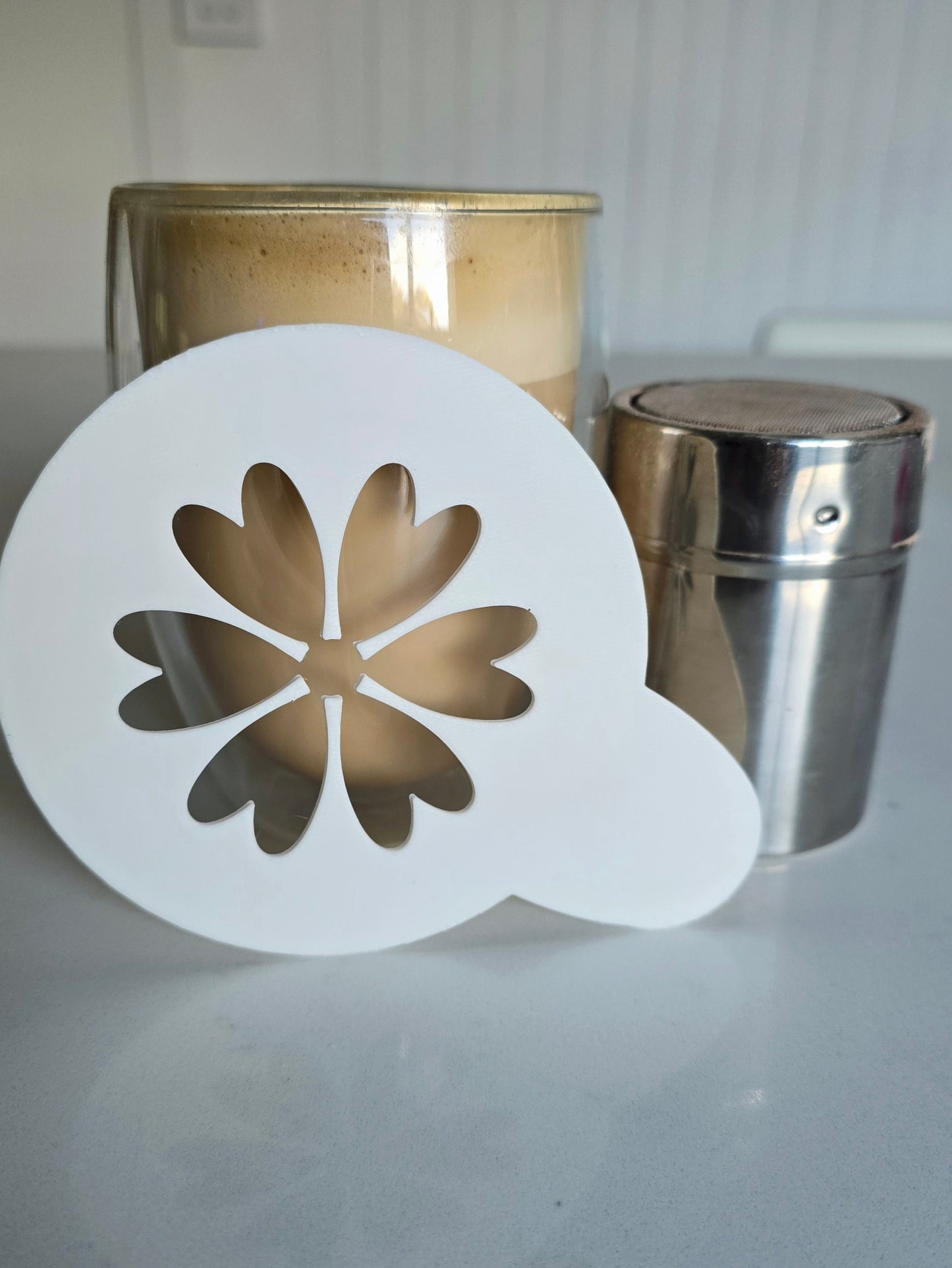 Heart Flower - Coffee / Hot Chocolate Stencil - 3D printed