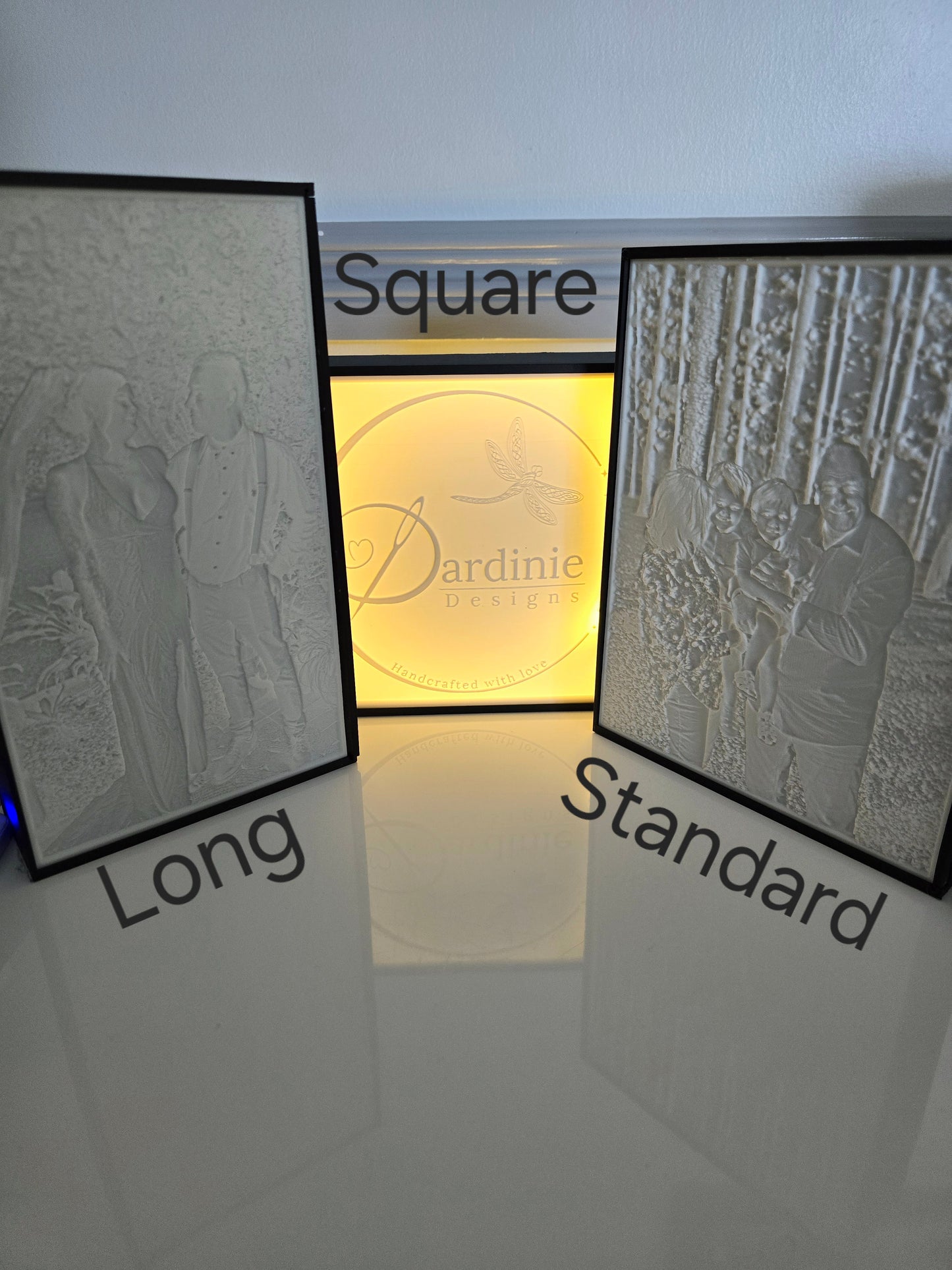 Custom 3D Printed Lithophane Lightbox – Rectangle Long - Light not included
