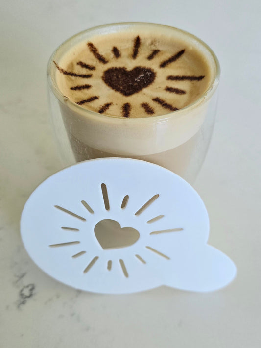 Heart - Coffee / Hot Chocolate Stencil - 3D printed
