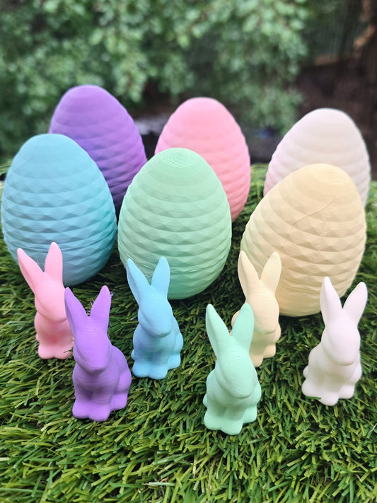 3D Printed Easter Eggs with Tiny Bunnys inside - Half Dozen Pack