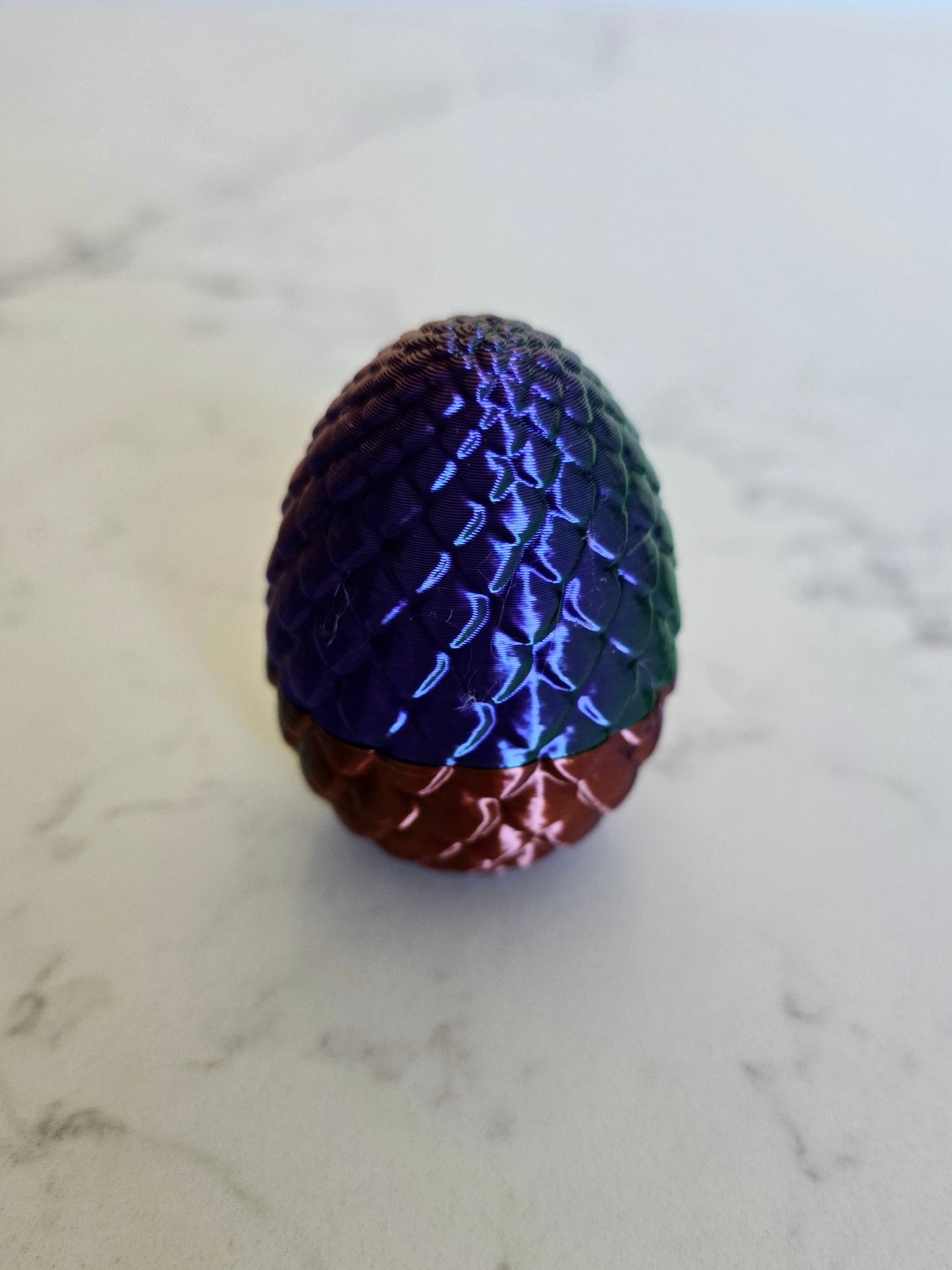 3D Printed Dragon Egg with Tiny Dragon Inside – Imperfect Print