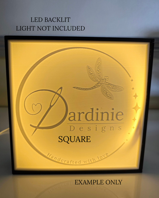 Custom 3D Printed Lithophane Lightbox – Square - Light not included