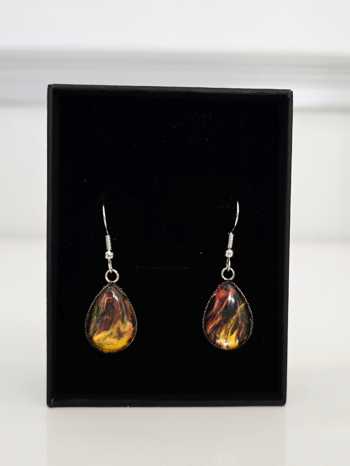 Recycled Paint Pour Earrings – One of a Kind Stainless Steel Earrings
