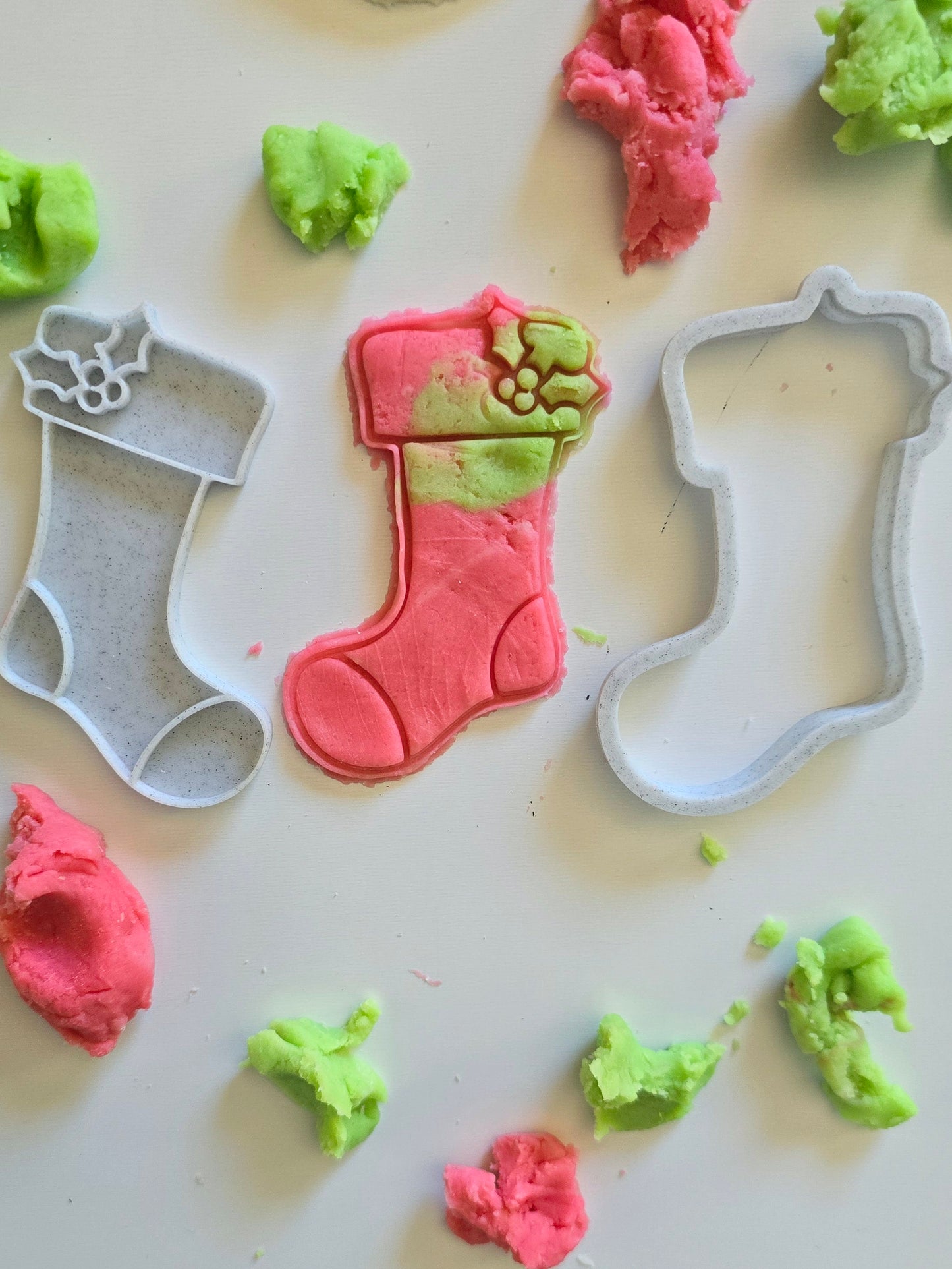 Christmas Stocking 3D Printed Playdough Cutters - set of 2