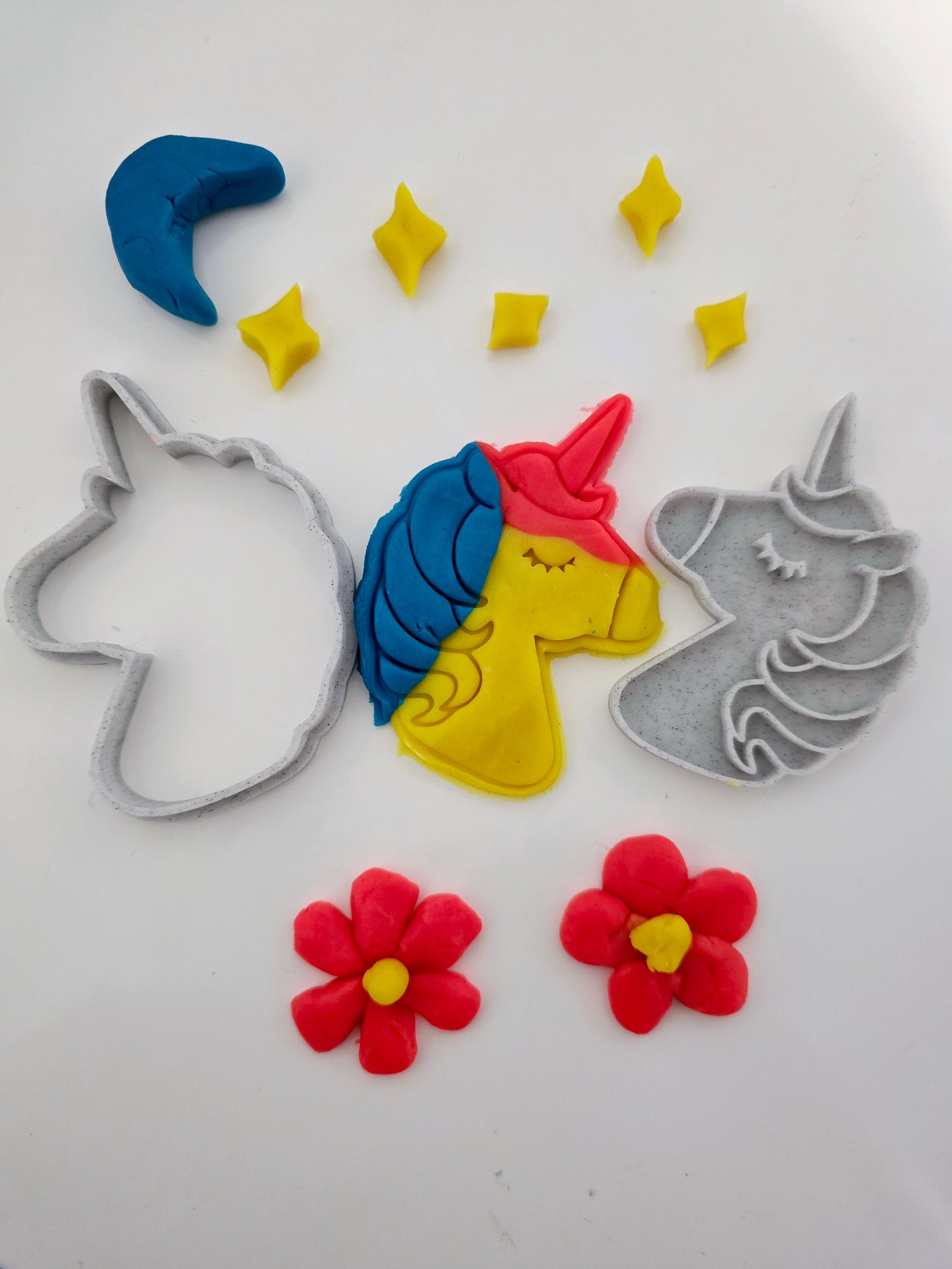 Unicorn 3D Printed Playdough Cutters - set of 2