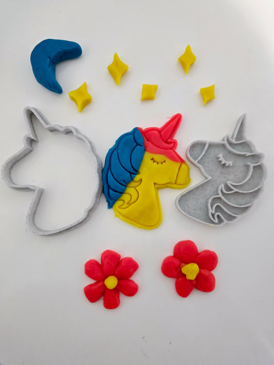 Unicorn 3D Printed Playdough Cutters - set of 2