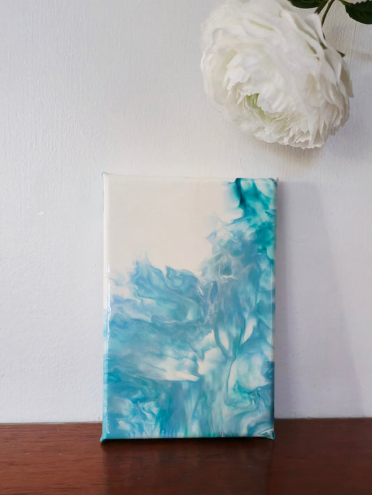 Sea Calm - Original Abstract Acrylic Pour Painting by Australian Artist - one of a kind