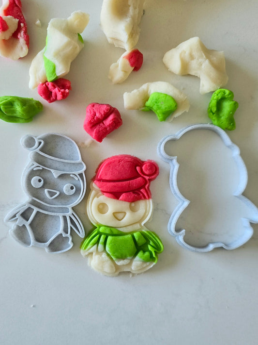 Winter Penguin 3D Printed Playdough Cutters - set of 2 - Christmas
