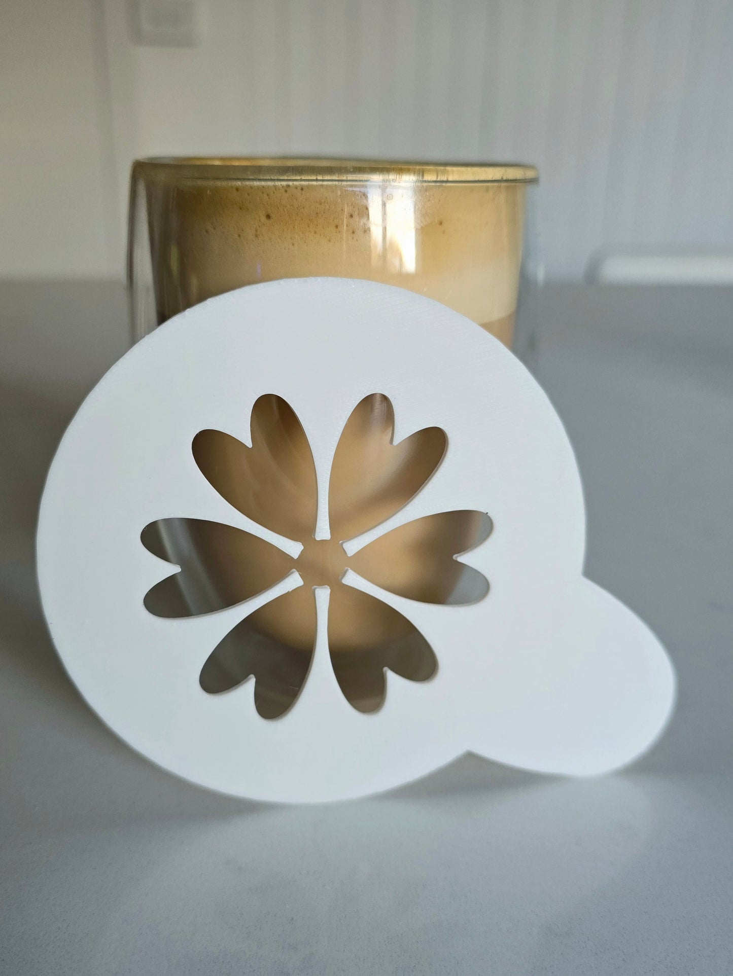 Heart Flower - Coffee / Hot Chocolate Stencil - 3D printed