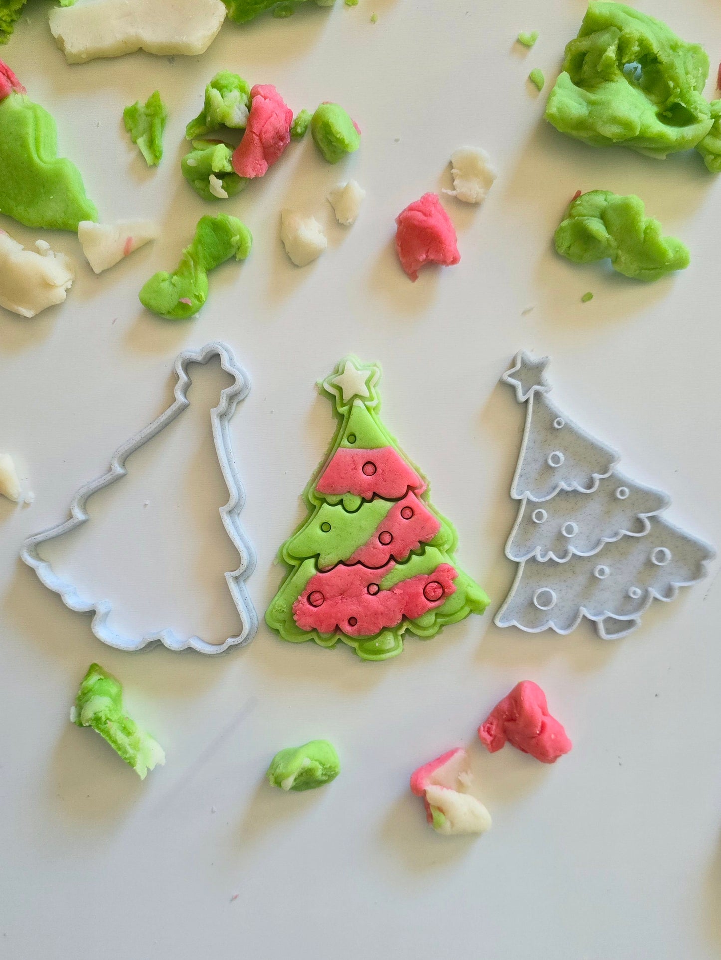 Christmas Tree 3D Printed Playdough Cutters - set of 2