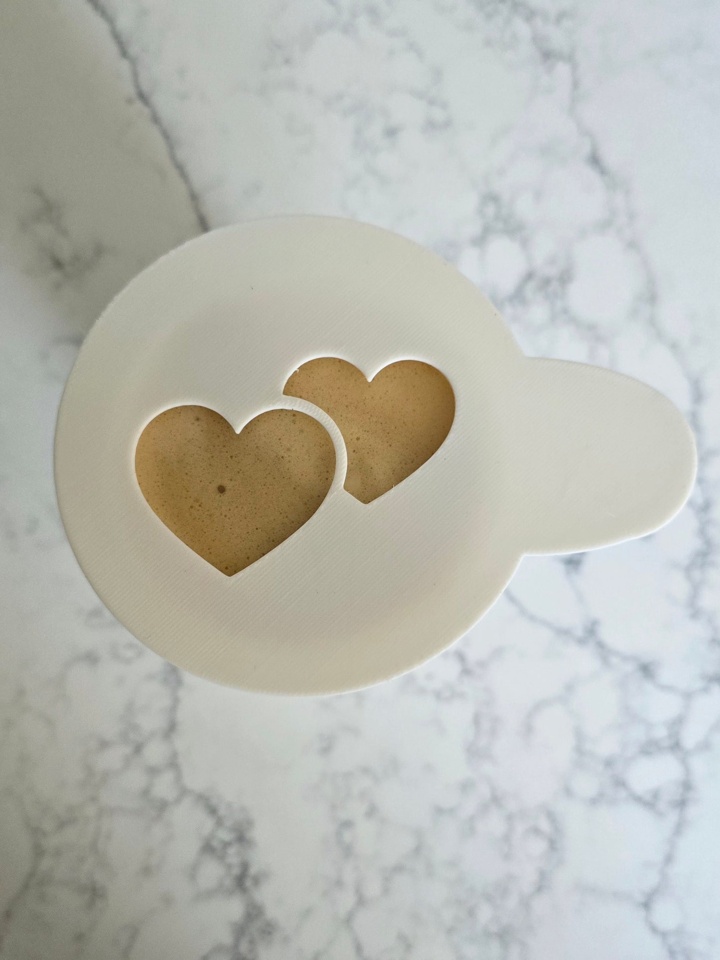 Hearts - Coffee / Hot Chocolate Stencil - 3D printed