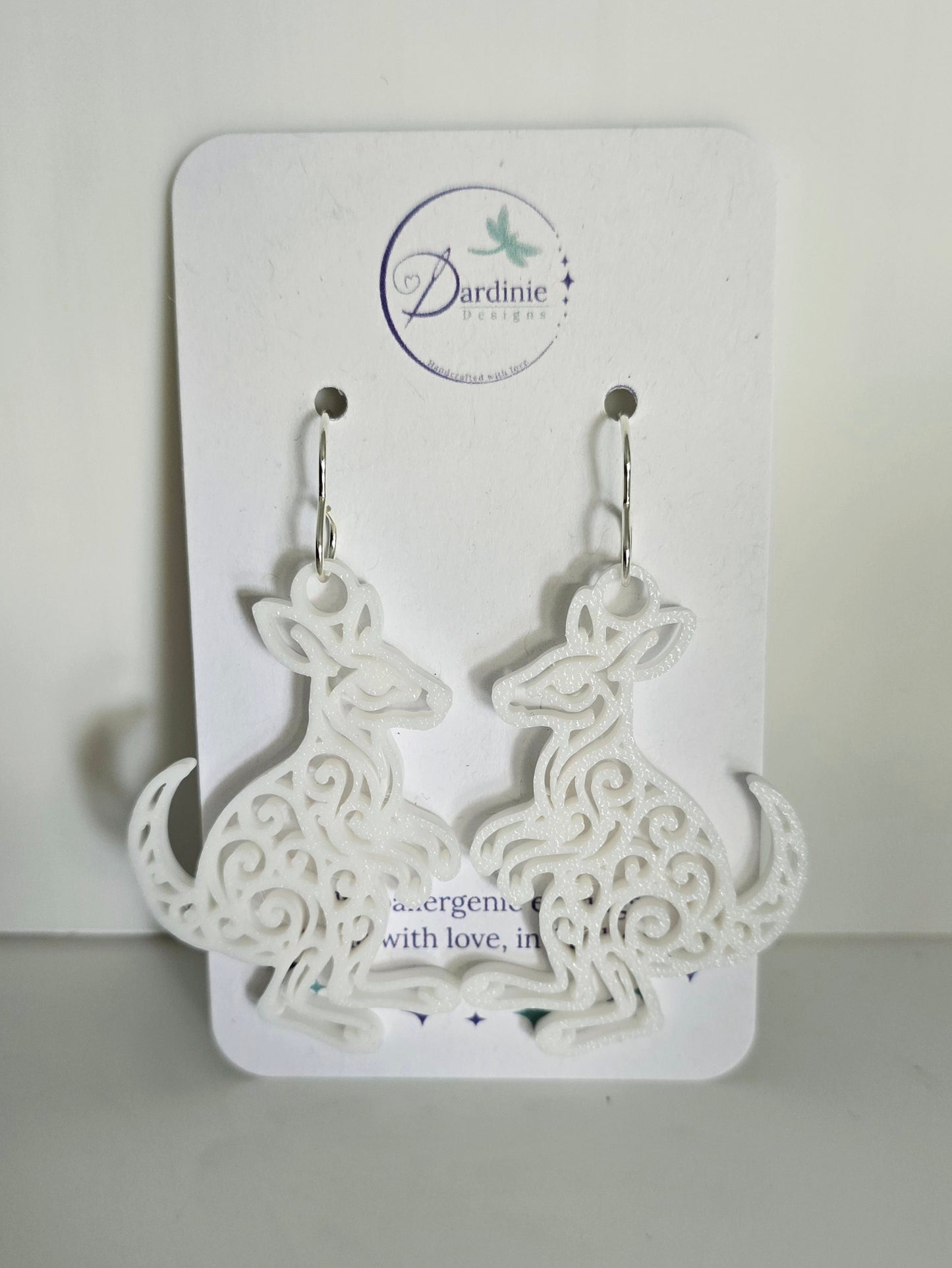 Australian Animal Collection- Wallaby 3D Printed Earrings with Hypoallergenic Hooks