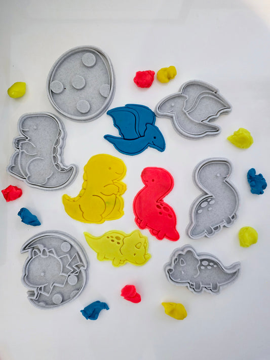Dinosaur 3D Printed Playdough Cutters - Set of 12