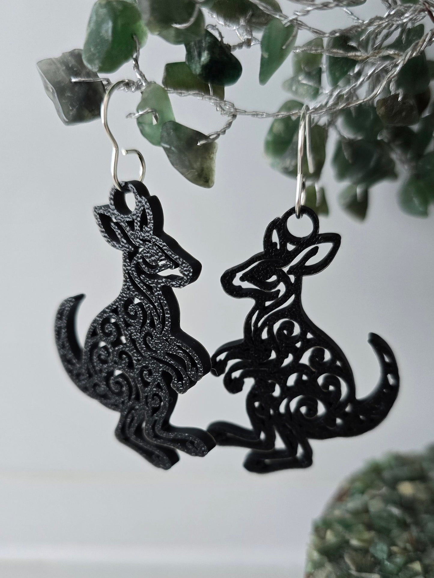 Australian Animal Collection- Wallaby 3D Printed Earrings with Hypoallergenic Hooks