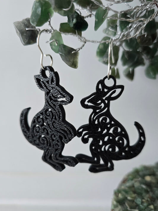 Australian Animal Collection- Wallaby 3D Printed Earrings with Hypoallergenic Hooks