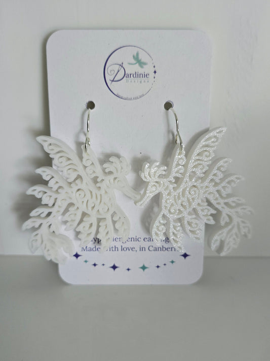 Australian Animal Collection - Leafy Dragon Seahorse 3D Printed Earrings with Hypoallergenic Hooks
