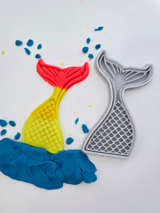 Mermaid Tail 3D Printed Playdough Cutters - set of 2