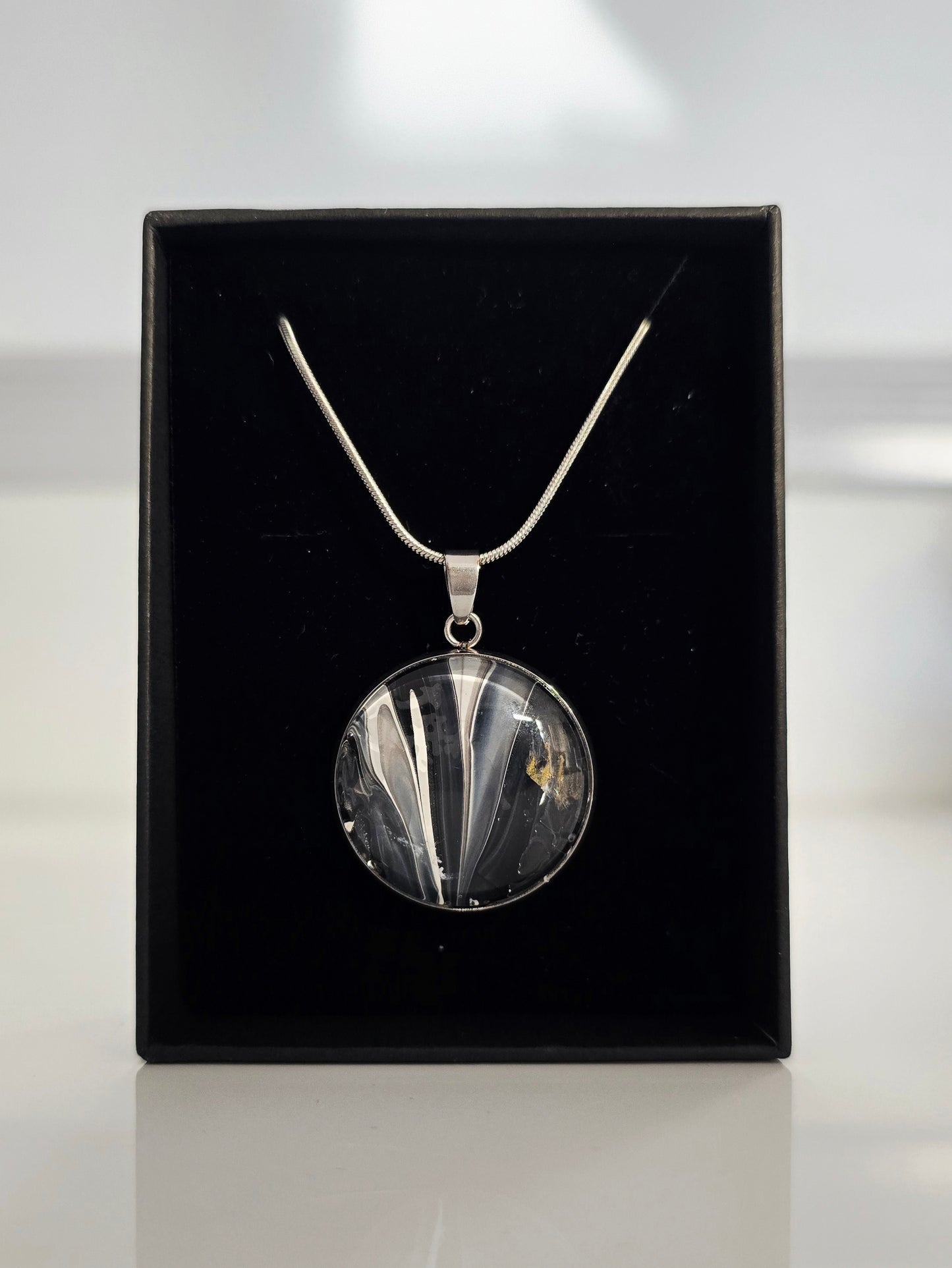 Catharsis - Recycled Paint Pour Jewellery – One of a Kind Stainless Steel Necklace