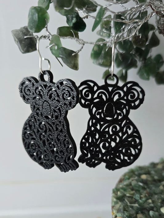 Australian Animal Collection- Koala 3D Printed Earrings with Hypoallergenic Hooks