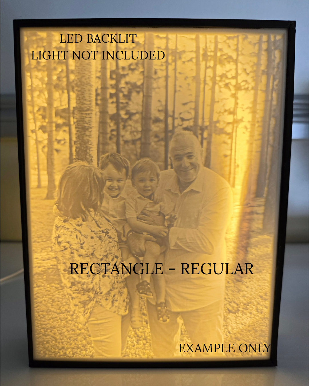 Custom 3D Printed Lithophane Lightbox Keepsake – Memorial, Wedding, Baby or Pet Photo - Light not included