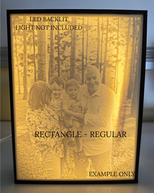 Custom 3D Printed Lithophane Lightbox - Rectangle Regular - Light not included