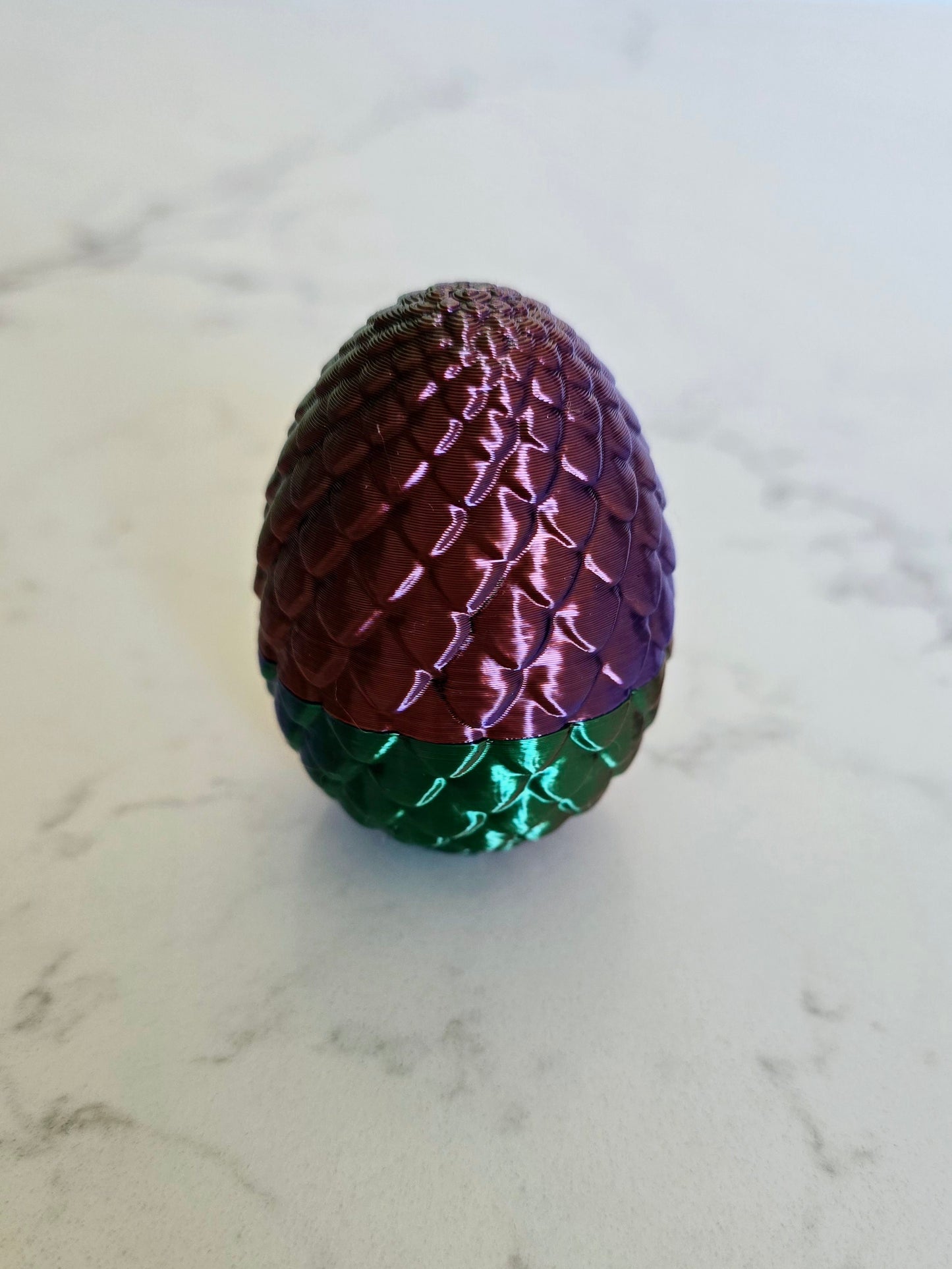 3D Printed Dragon Egg with Tiny Dragon Inside – Imperfect Print