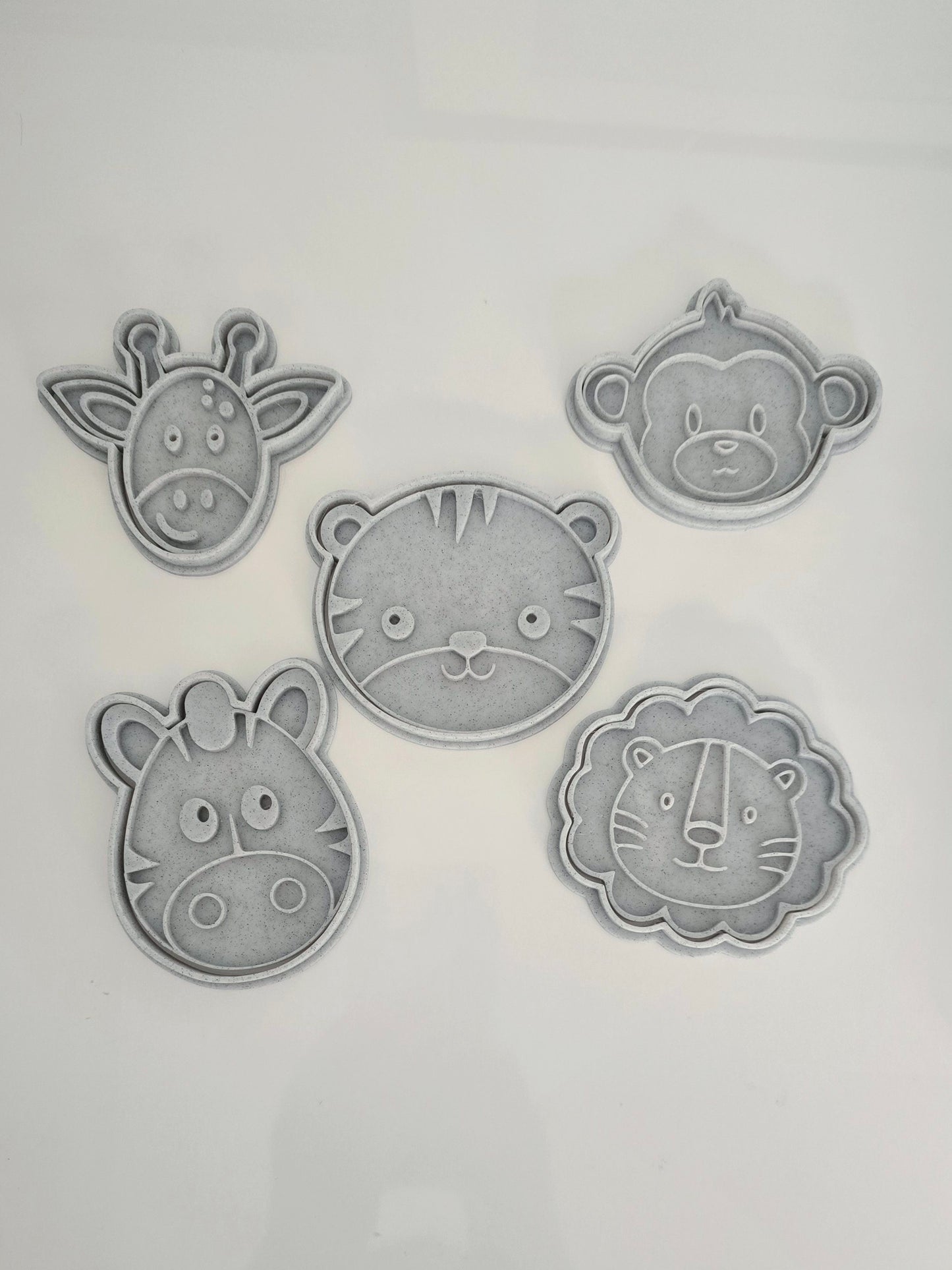 Jungle Animals 3D Printed Playdough Cutters - Set of 10