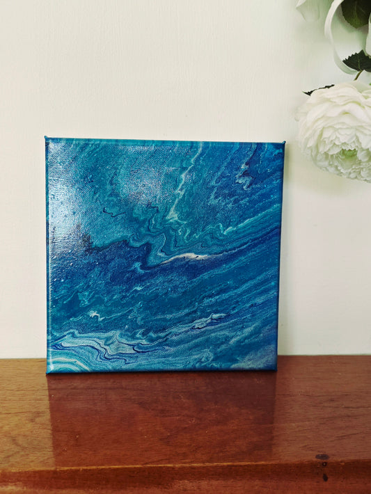 Jervis Bay - Original Abstract Acrylic Pour Painting by Australian Artist - one of a kind