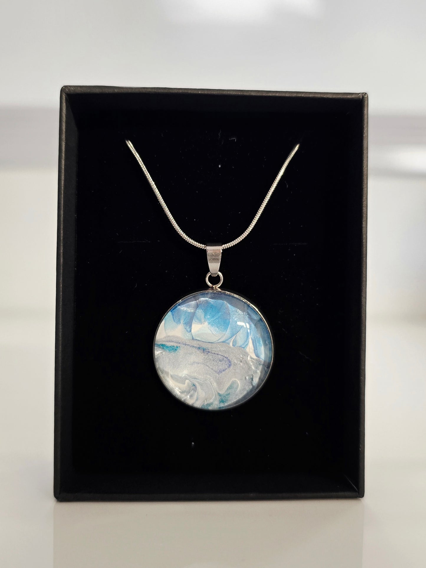 Recycled Paint Pour Jewellery – One of a Kind Stainless Steel Necklace