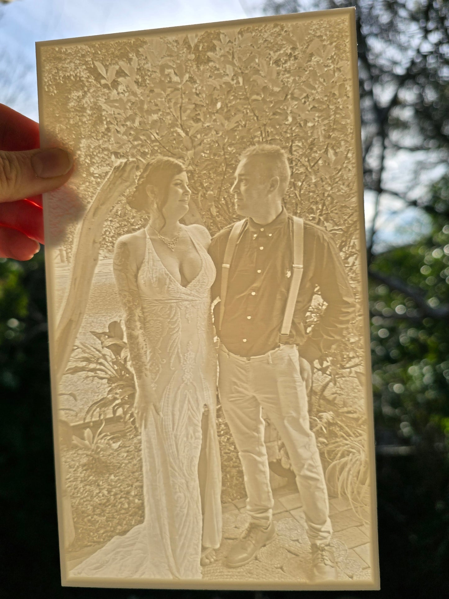 Custom 3D Printed Lithophane Lightbox Keepsake – Memorial, Wedding, Baby or Pet Photo - Light not included