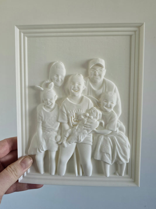 Custom 3D Printed Photo – Raised Family Portrait Keepsake