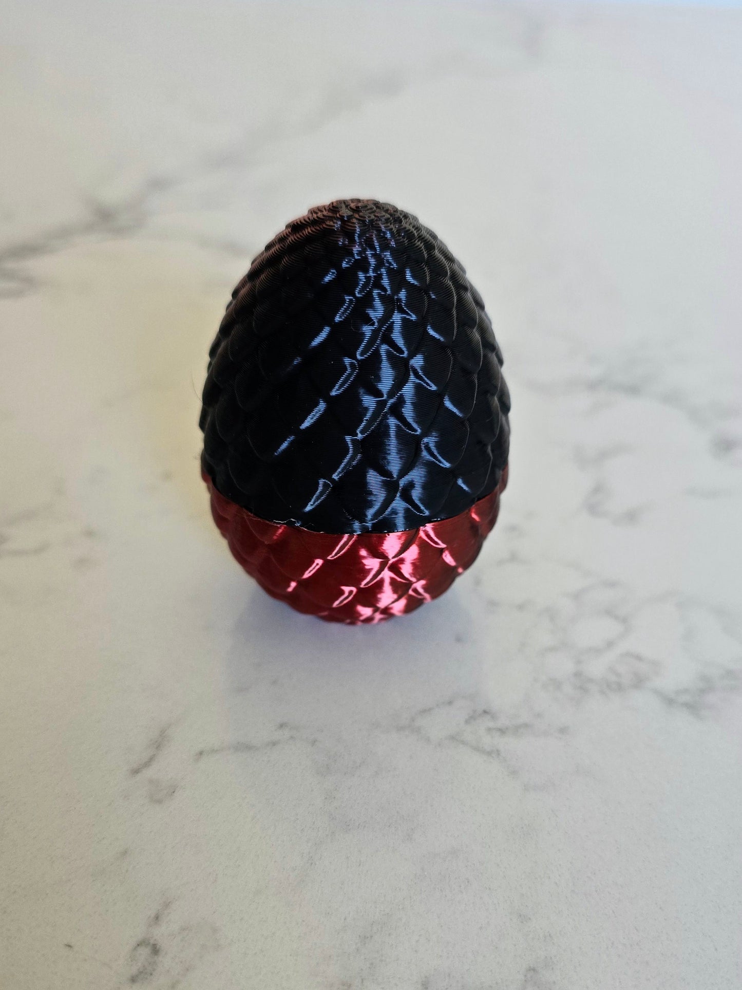 3D Printed Dragon Egg with Tiny Dragon Inside – Imperfect Print