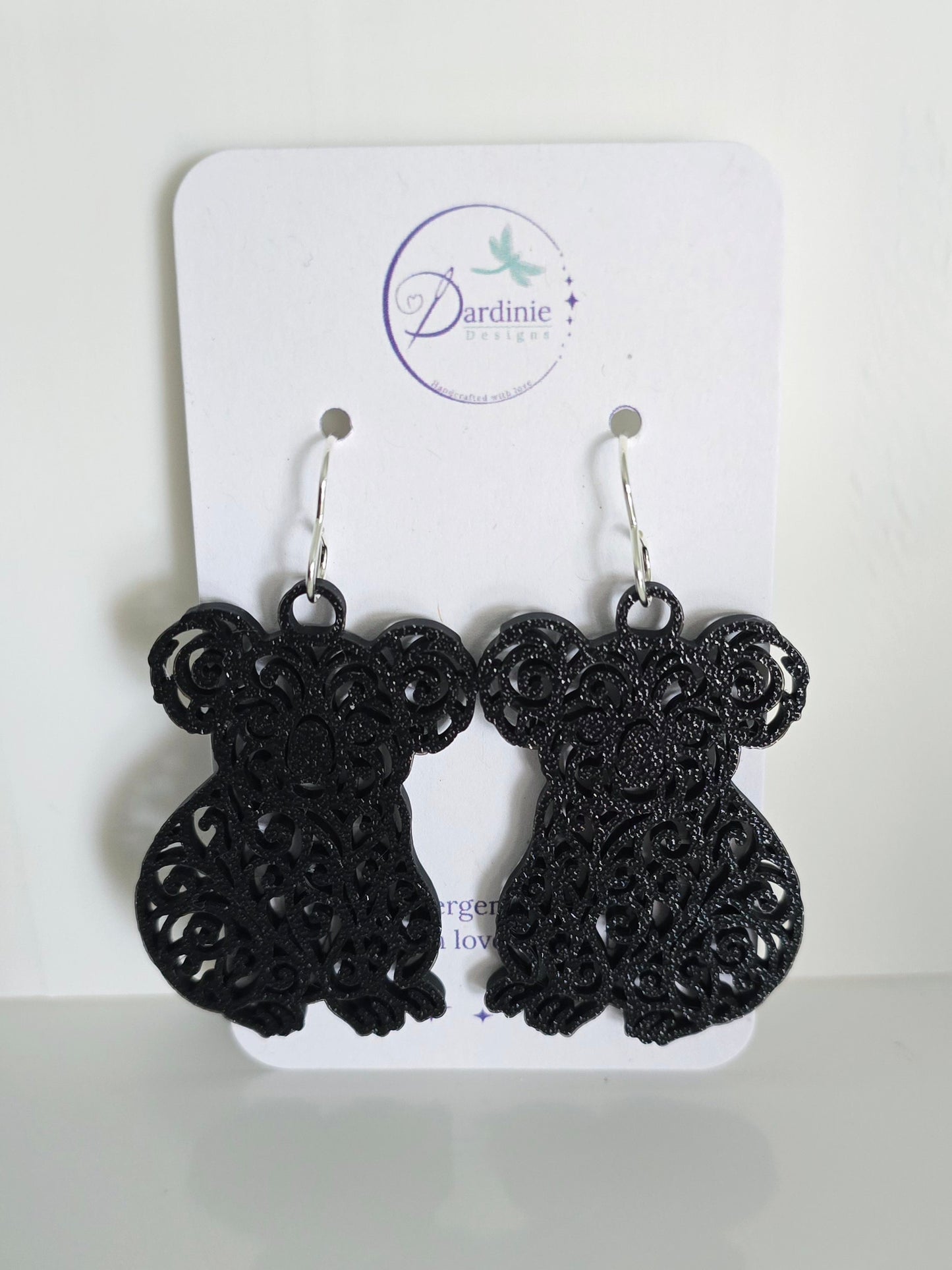 Australian Animal Collection- Koala 3D Printed Earrings with Hypoallergenic Hooks