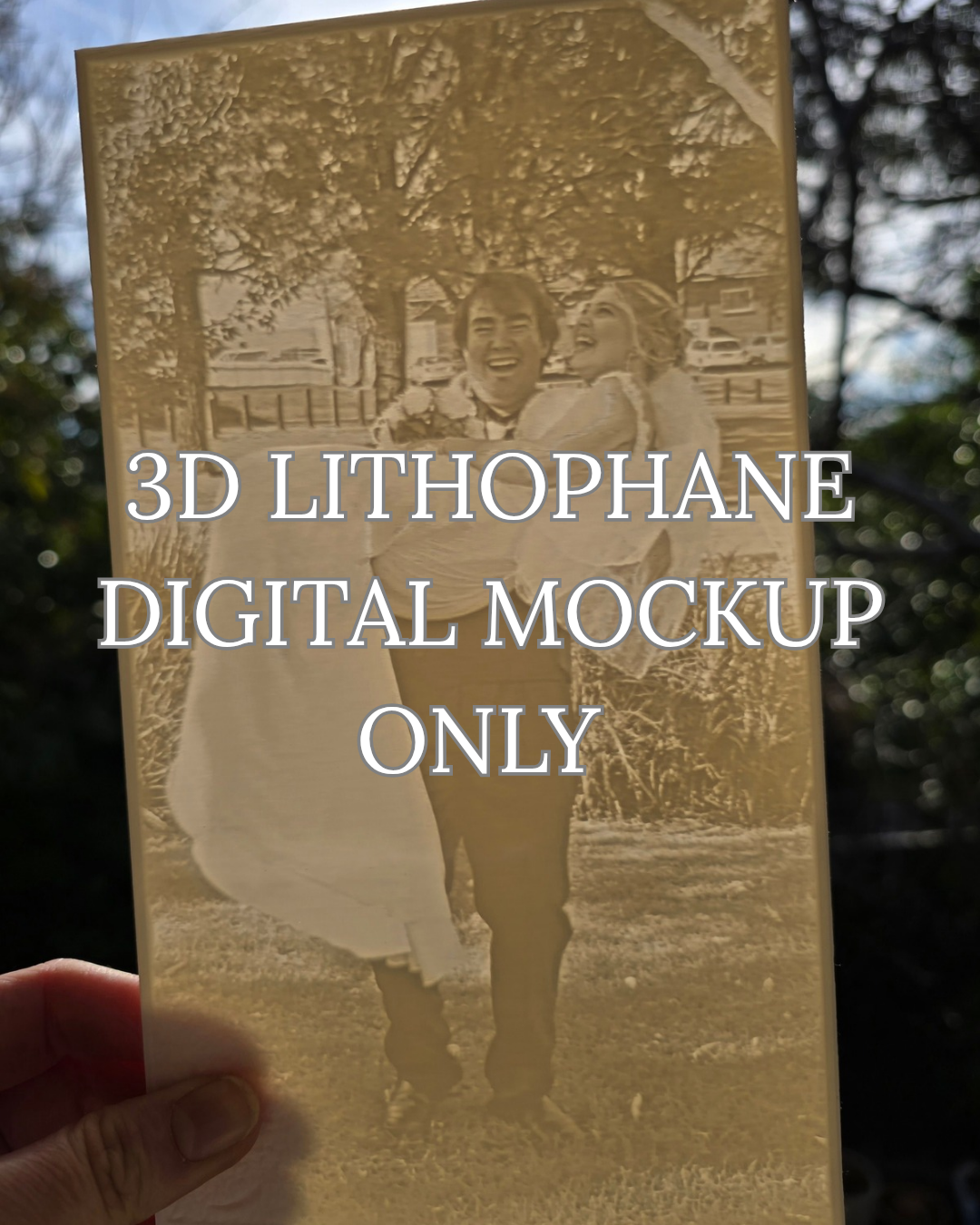 Free Mockup Preview – 3D Lithophane print from a Photo
