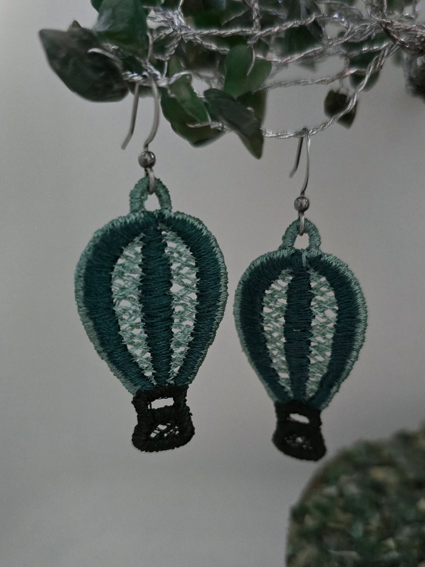 Hot Air Balloon Lightweight Embroidered Earrings with Hypoallergenic hooks
