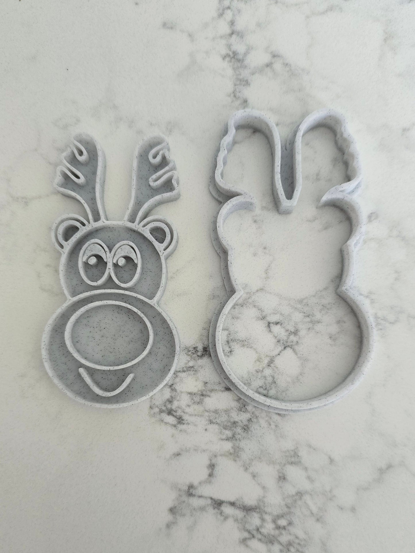 Reindeer 3D Printed Playdough Cutters - set of 2