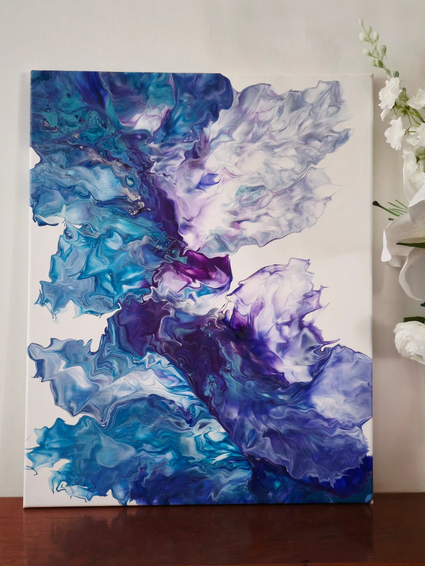 Confluence - Original Abstract Acrylic Pour Statement Painting by Australian Artist - one of a kind