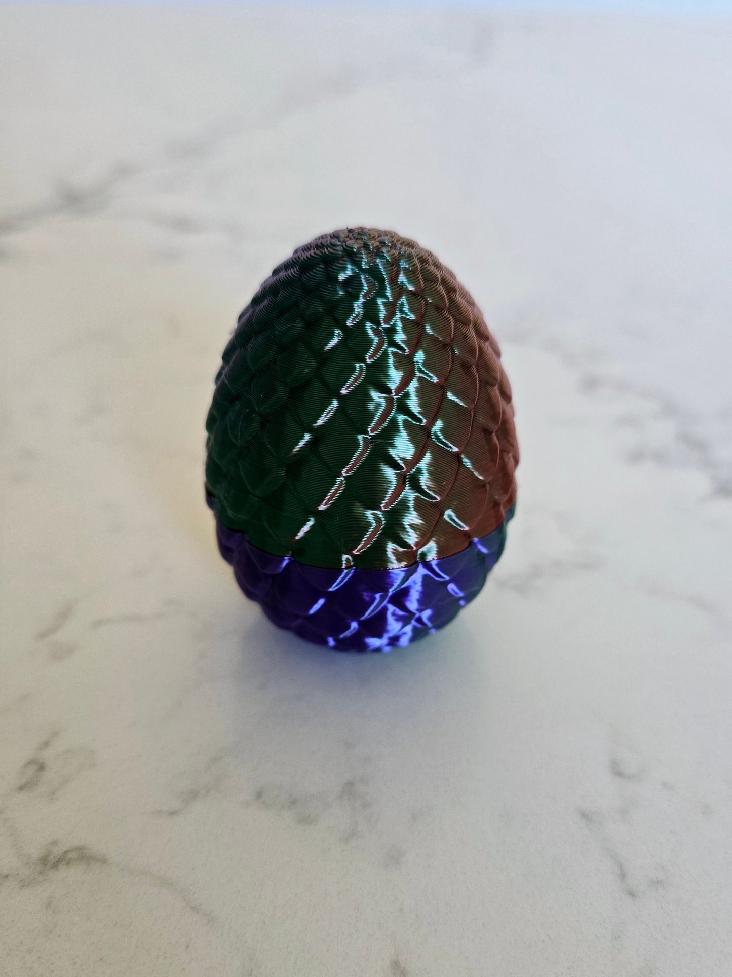 3D Printed Dragon Egg with Tiny Dragon Inside – Imperfect Print